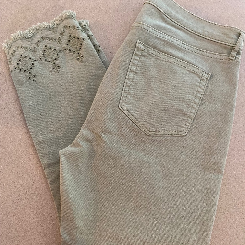 LOFT Skinny Crop Jeans - Mint Green